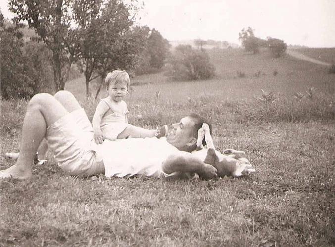 John and Ethan on the Farm 1965